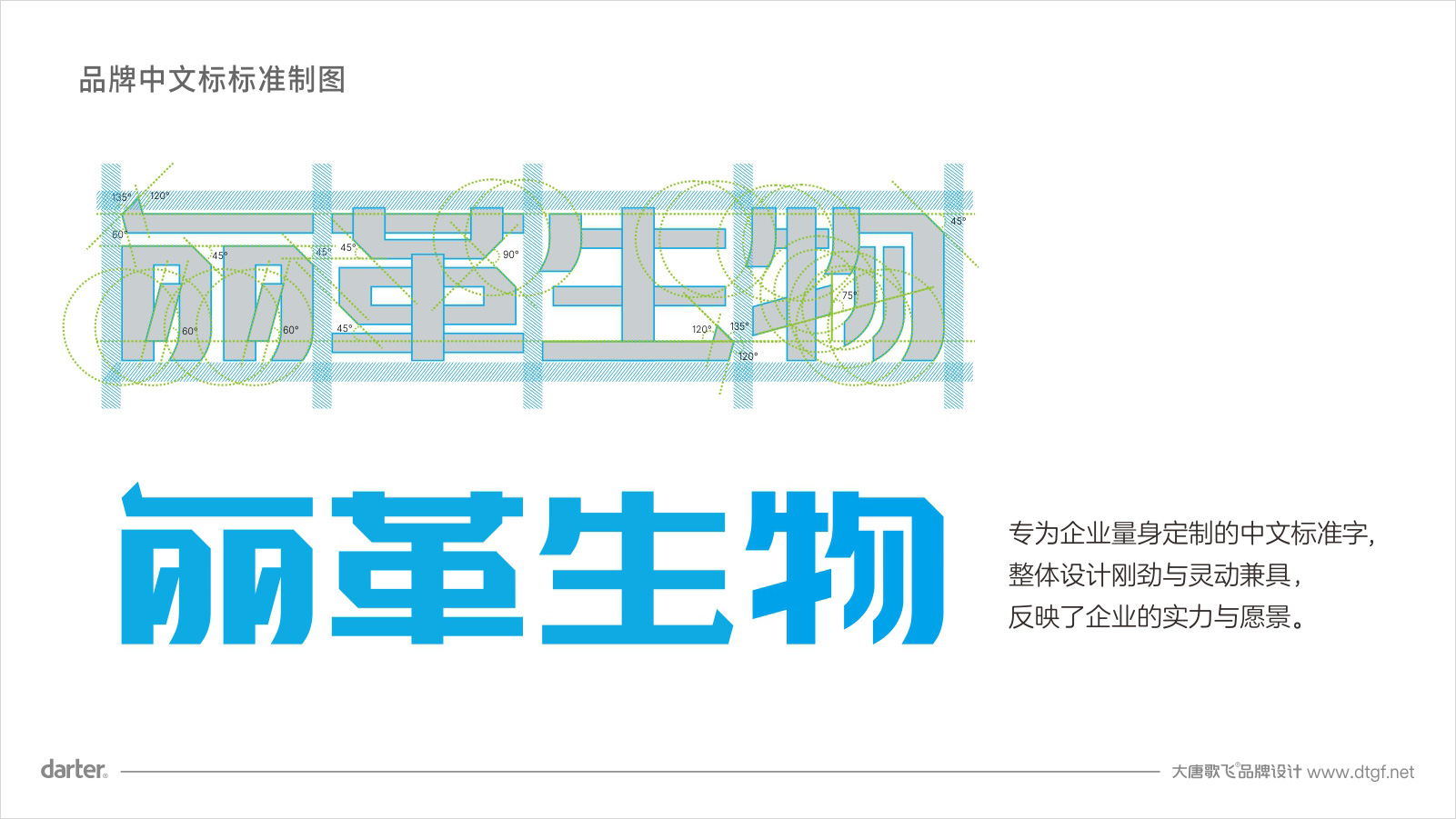 丽革生物VI设计标准字体标准制图 丽革生物化工行业VI设计标准字体标准制图